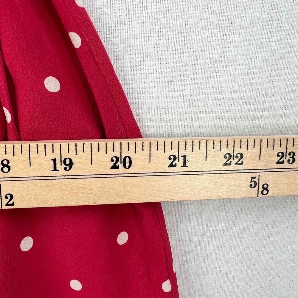 RAILS Leanne Polka Dot Dress Womens Medium Raspberry Red Silk Wrap Mini Short - Picture 16 of 16